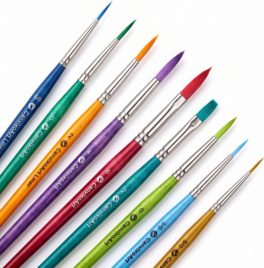 CanvixoArt Fine Detail Paint Brush Set – 11 Professional Artist Brushes for Acrylic, Oil & Watercolor | Liner, Round & Flat Precision Brushes